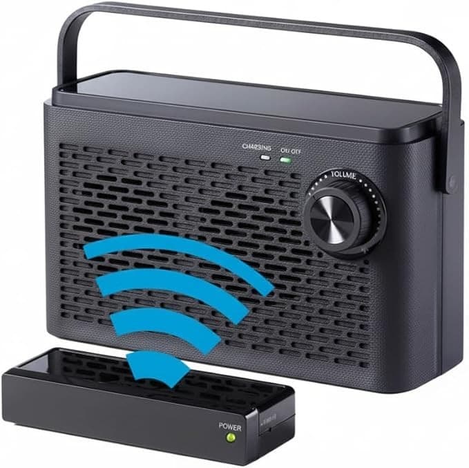 TV Sprachverstärker für Senioren Kabellos Funklautsprecher Mobiler Lautsprecher