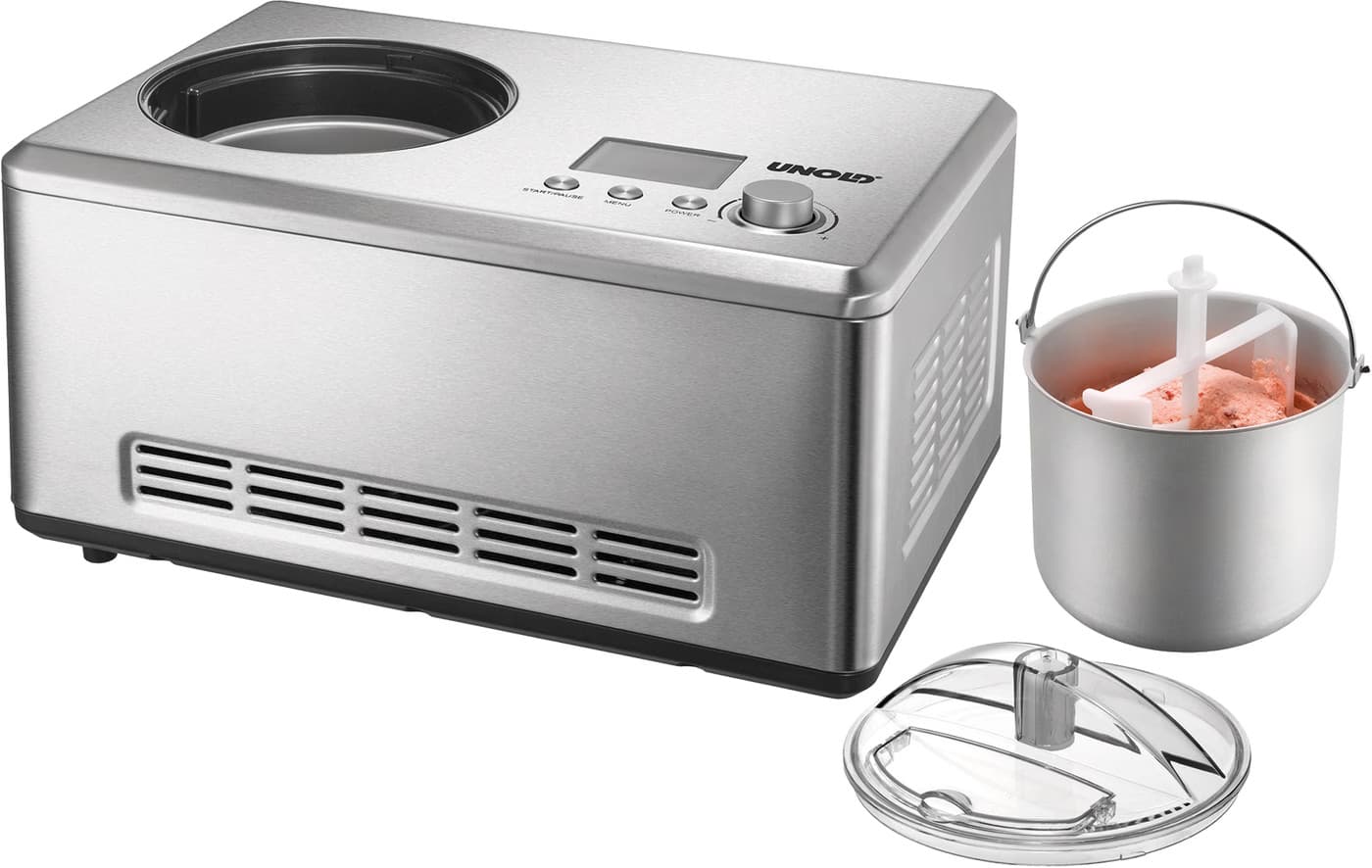 Unold 48876 Nobile Eismaschine mit Kompressor Eis Maschine Eiscreme Edelstahl 2L - Detailansicht