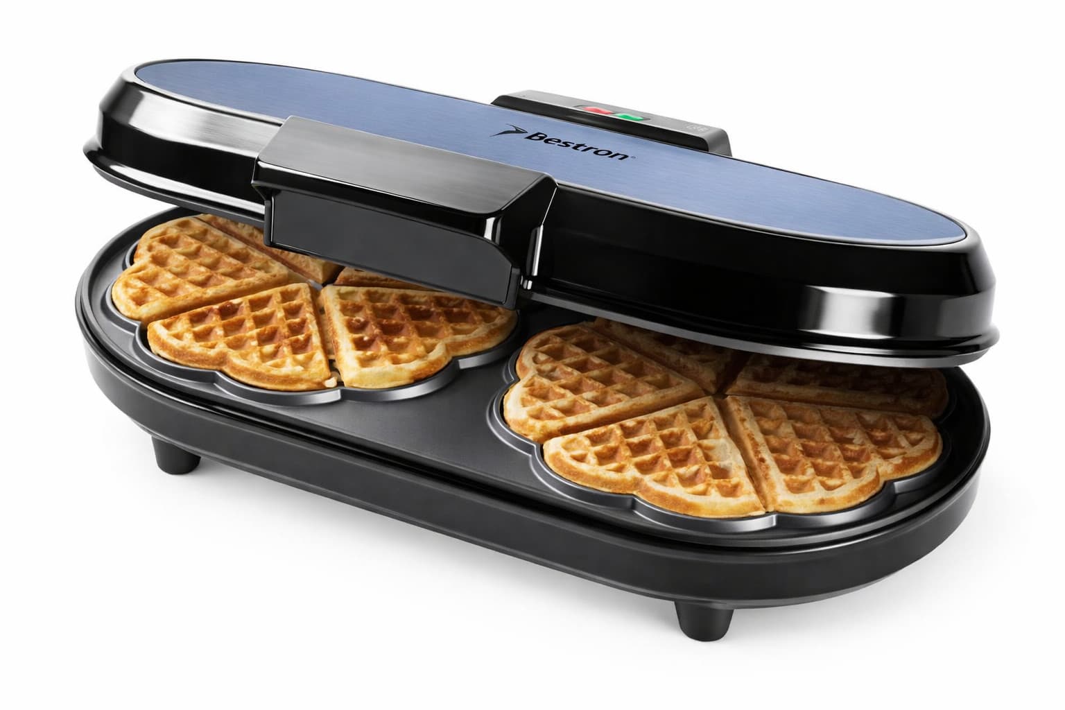 Bestron Doppel Waffeleisen Waffelautomat Doppelwaffeleisen Herzform Waffelmaker